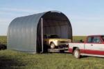 14'Wx28'Lx14'H fabric covered RV shed